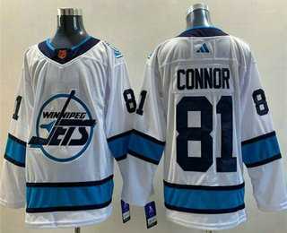 Mens Winnipeg Jets #81 Kyle Connor White 2022 Reverse Retro Stitched Jersey->winnipeg jets->NHL Jersey